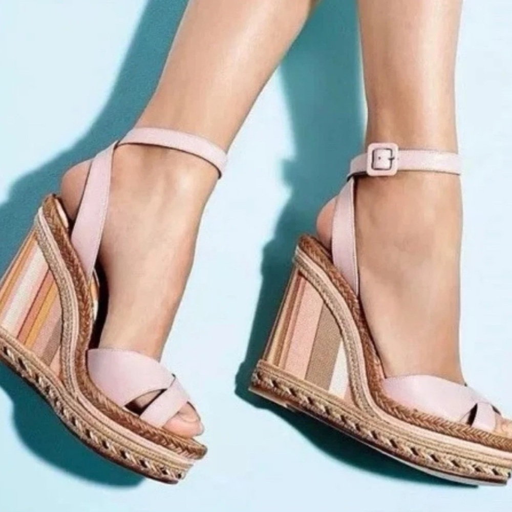 VALENTINO GARAVANI Canvas Native Couture 1975 Espadrille Wedge Sandals
Rose 7.5